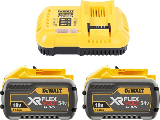 DeWALT DCB118Y2 sada nabíječka a baterie 18V 54V 2x12Ah XR FLEXVOLT