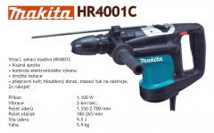 MAKITA HR4001C kombi.kladivo 6.2kg 1100W