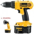 DeWALT DC728 aku vrtačka 14.4V/1,3Ah + ZDARMA svítilna DW906