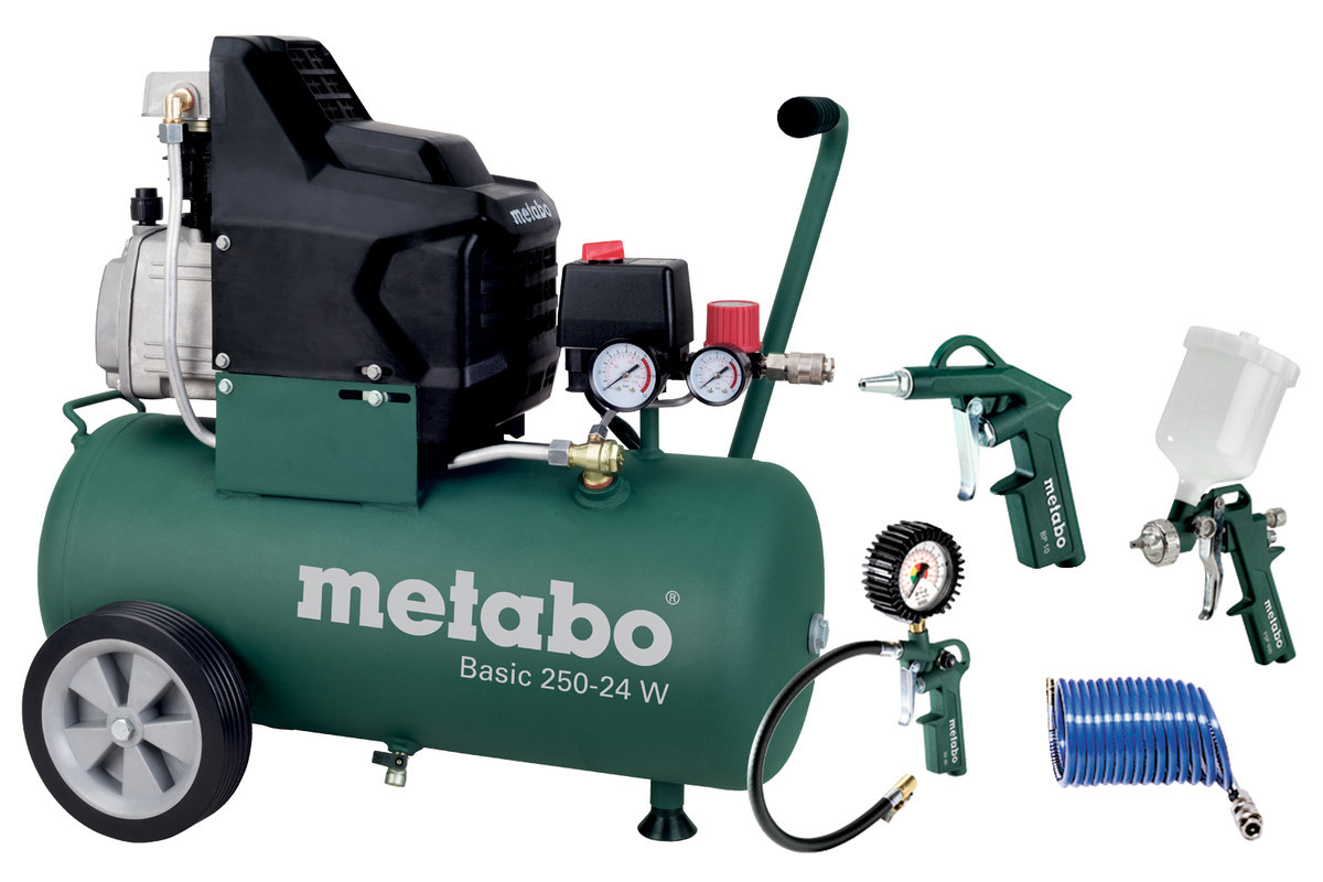 METABO Basic 250-24 W Set kompresor olejový + sada LPZ 4 (690836000)