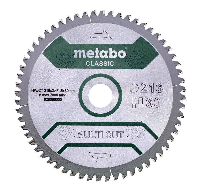METABO pilový kotouč 216x2,4/1,8x30mm MULTI CUT - CLASSIC 60Z trapéz 5°neg.  628066