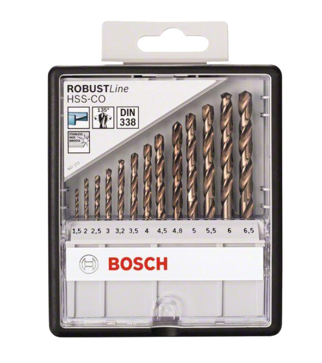 BOSCH sada vrtáků do kovu Robust Line HSSCo 1,5-6,5mm 13ks 2607019926