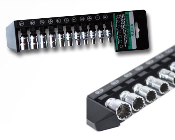 HONITON H2200 sada hlavic Honidriver 1/4 v plastové držáku, 11ks