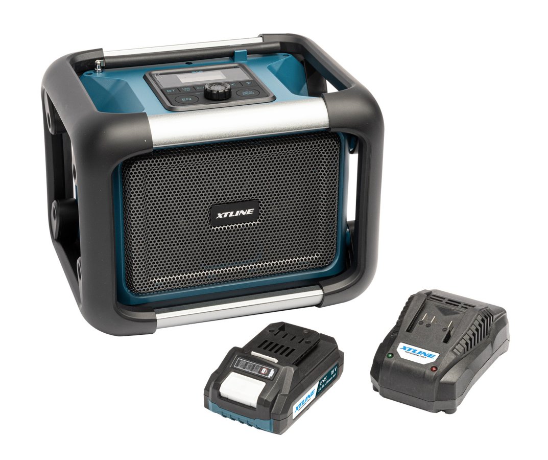 XTline XT102799-1B2 stavební aku rádio Bluetooth, DAB 18V LiIon XTpower 1x 2Ah a nabíječka