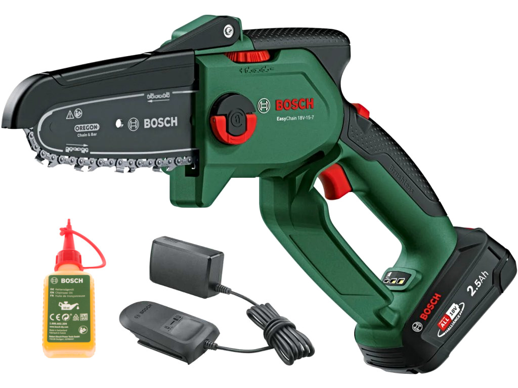 BOSCH EasyChain 18V-15-7 (1x2,5Ah) aku řetězová pila na větve Power for ALL