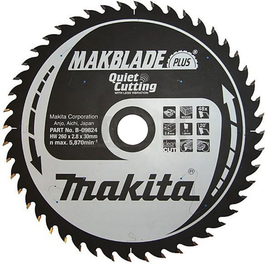 MAKITA B-08850 vidiový pilový kotouč 300x2,8x30mm 100z MAKBLADE na dřevo