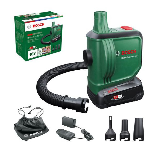 BOSCH EasyInflate 18V-500 (1x2Ah) akumulátorová nafukovací pumpa