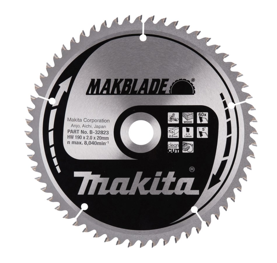 MAKITA B-32823 pilový kotouč 190x2x20mm 60z 5° MAKBLADE (old B-09042)