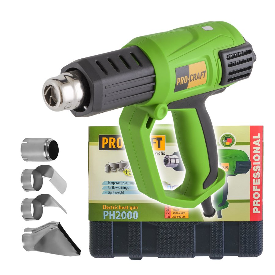 PROCRAFT PH2000 horkovzdušná pistole 50-600 °C s displejem