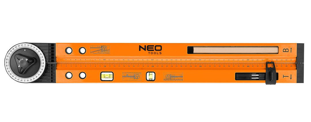 TOPEX NEO TOOLS 72-225 multifunkční úhloměr stavitelný 500mm s tužkou, 2 libely