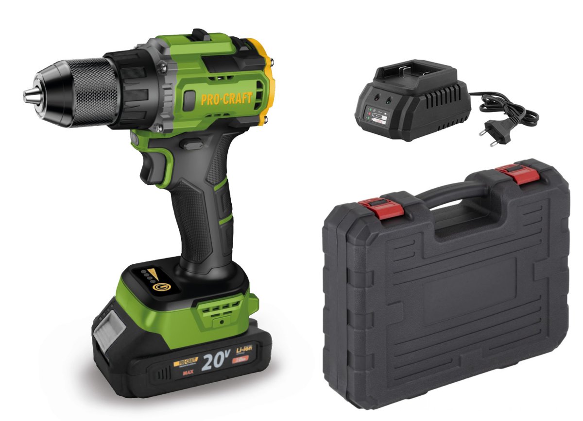 PROCRAFT PA18Pro aku vrtačka bezuhlíková 20V 1x 1,5Ah LiIon PA18Pro-1B-C