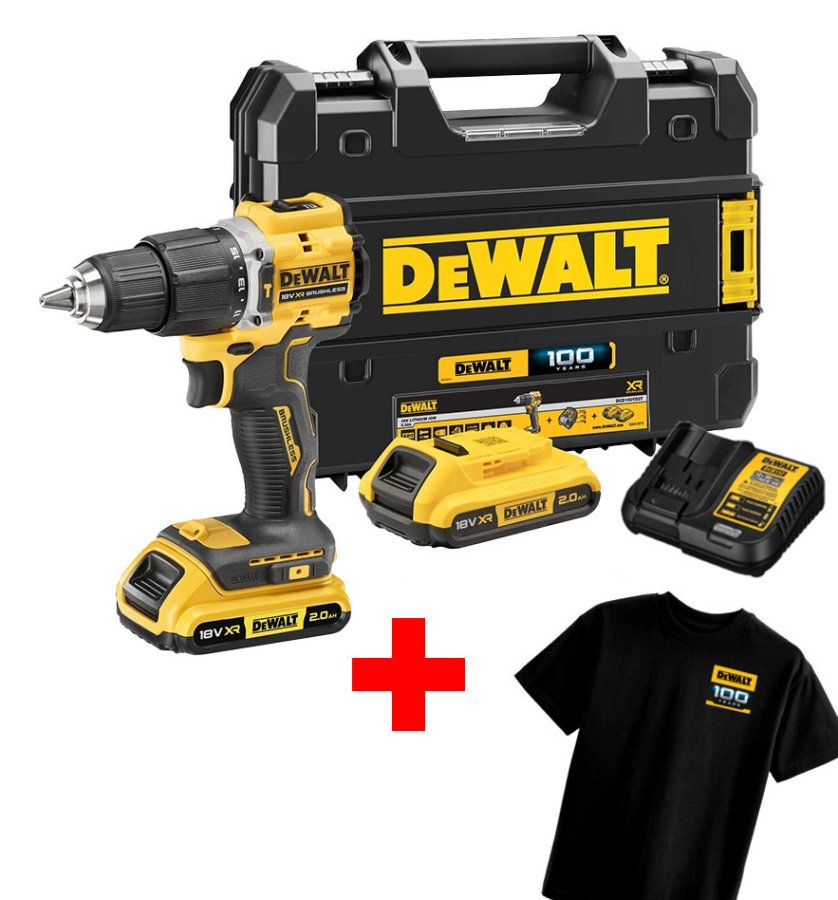 DeWALT DCD100YD2T XR Li-Ion 18V (2x2Ah) aku příklepový šroubovák k výročí 100 let