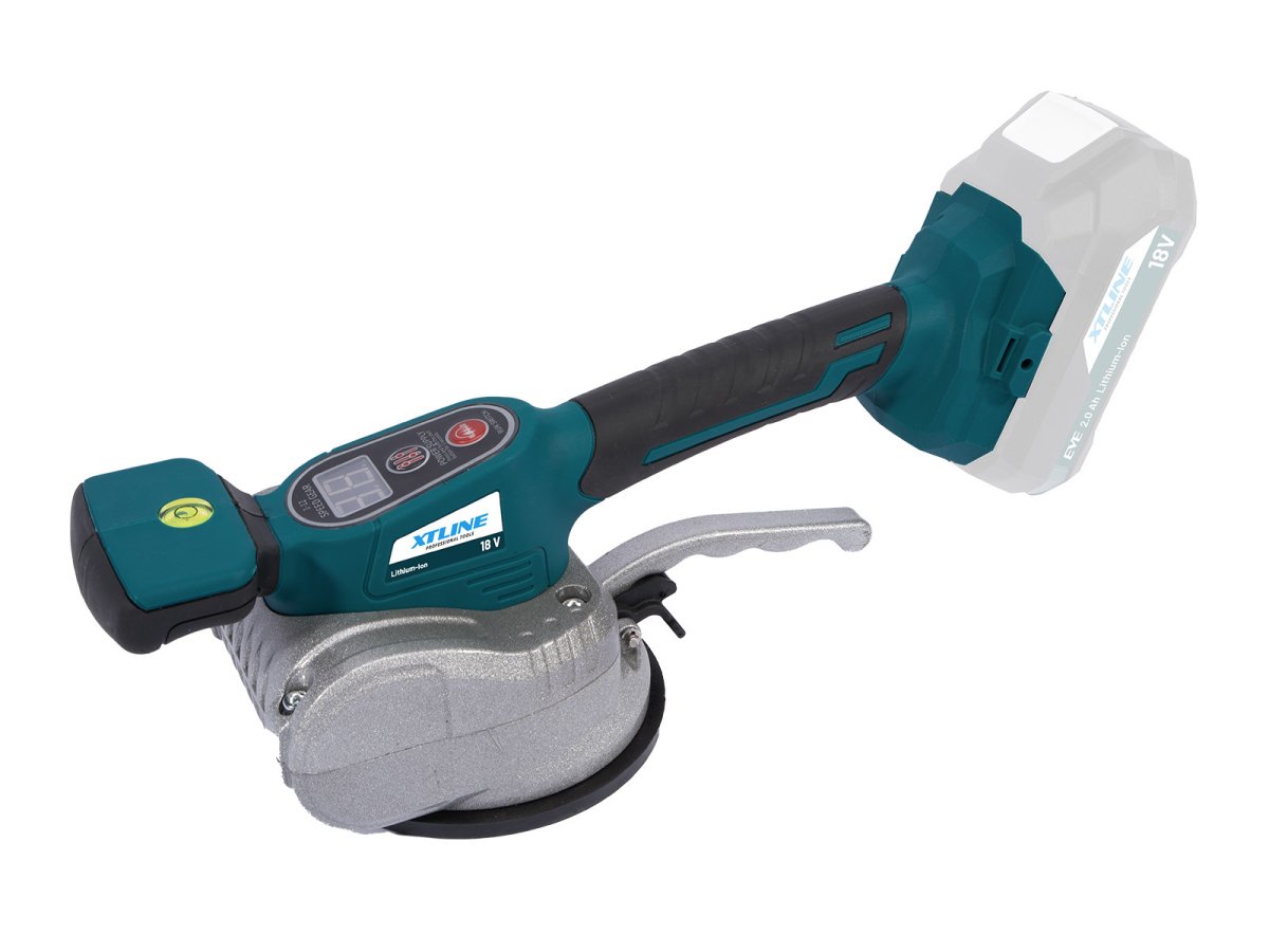 XTline XT102715 vibrační aku přísavka 123 mm s manometrem 100kg 18V bez aku