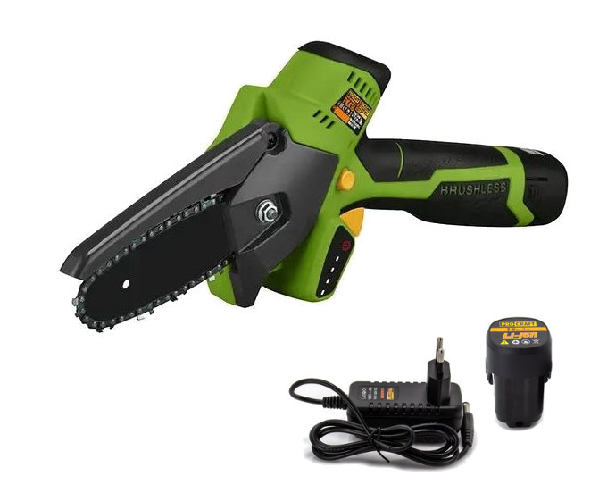 PROCRAFT PKA16 bezuhlíková jednoruční aku řetězová pila 10cm LiIon 16V 2x 2Ah