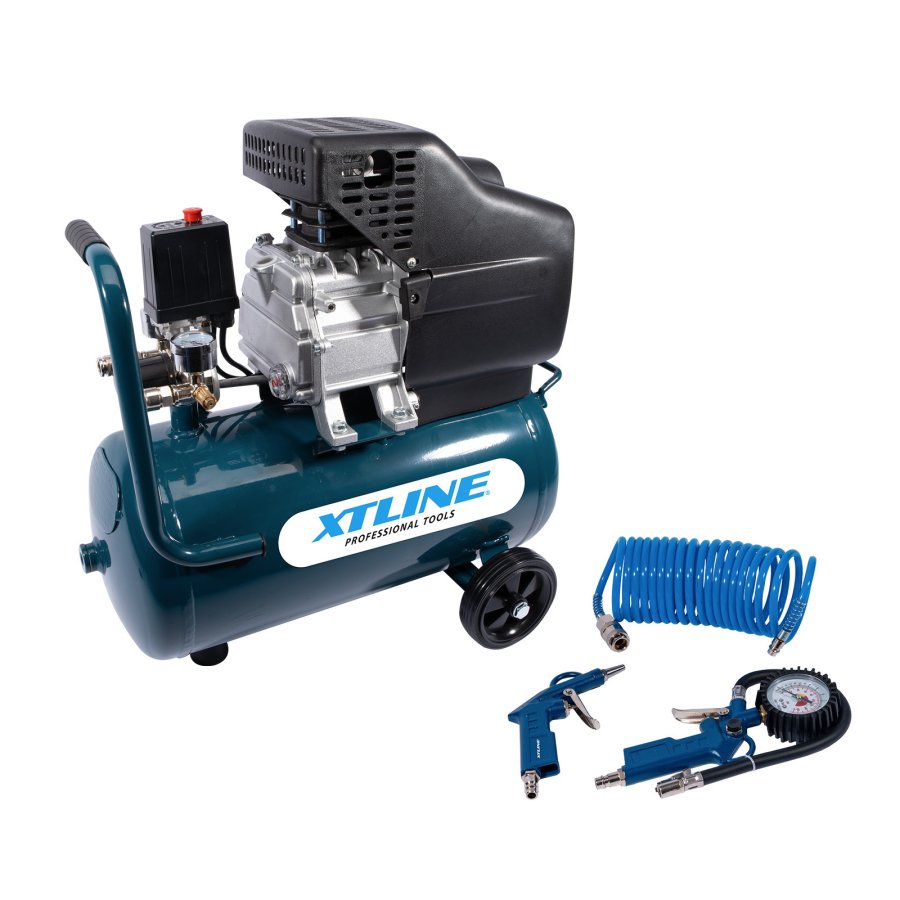 Levně XTline XT2003SET kompresor olejový 1500 W 24 lit.+3 dilný set