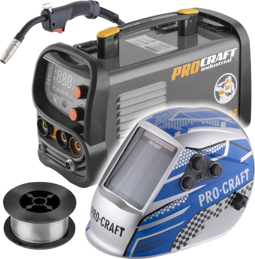 PROCRAFT SSPI-290/FW81/SHP kombinovaná invertorová svářečka Co Flux s drátem a kuklou