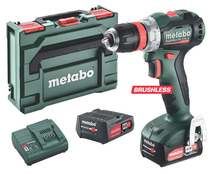 METABO PowerMaxx BS 12 BL Q bezuhlíková aku vrtačka LiIon 2x2Ah v metaBOXu 601045500 Obrázek