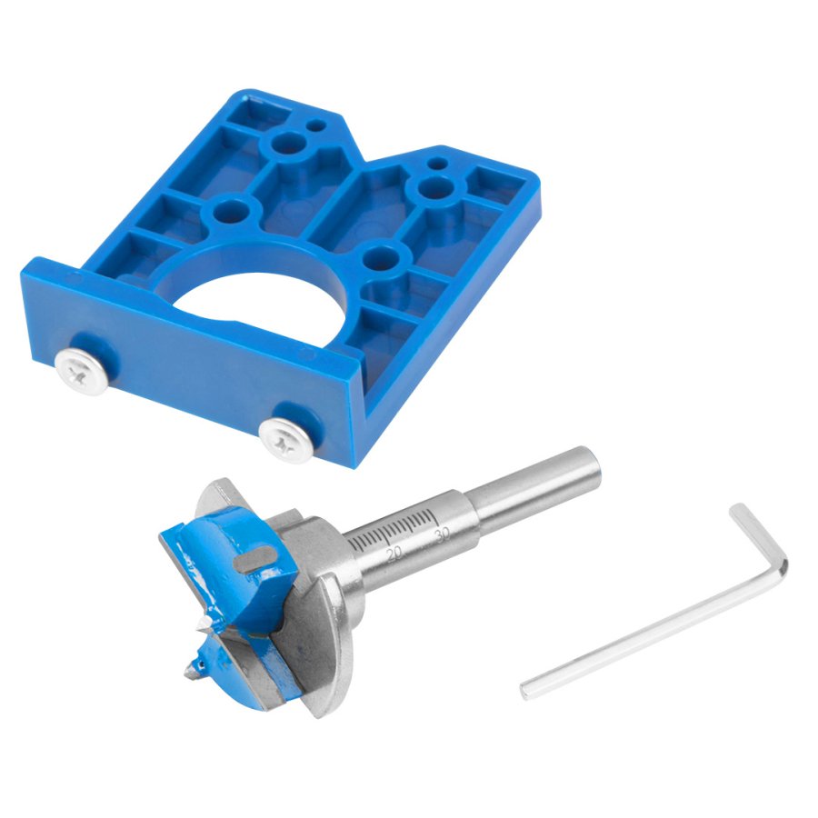 GRAPHITE 57H003 sukovník 35mm s dorazem a šablona na nábytkové panty