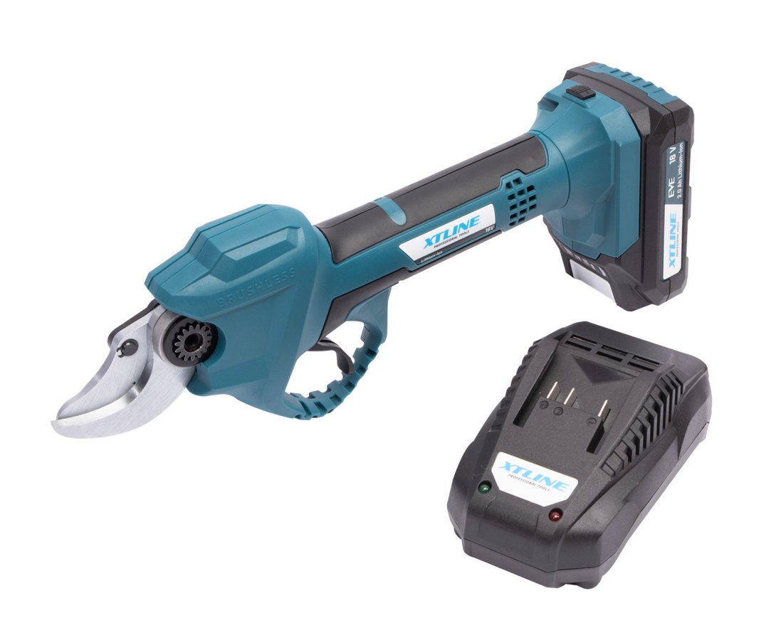 XTline XT102876-1B2 aku nůžky na větve bezuhlíkové 18V LiIon 2Ah XTpower Obrázek