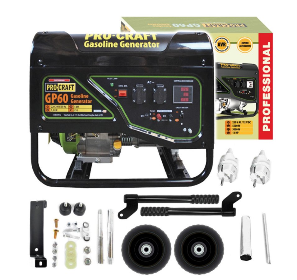PROCRAFT GP60 benzínová elektrocentrála 5,5 kW rámová Obrázek