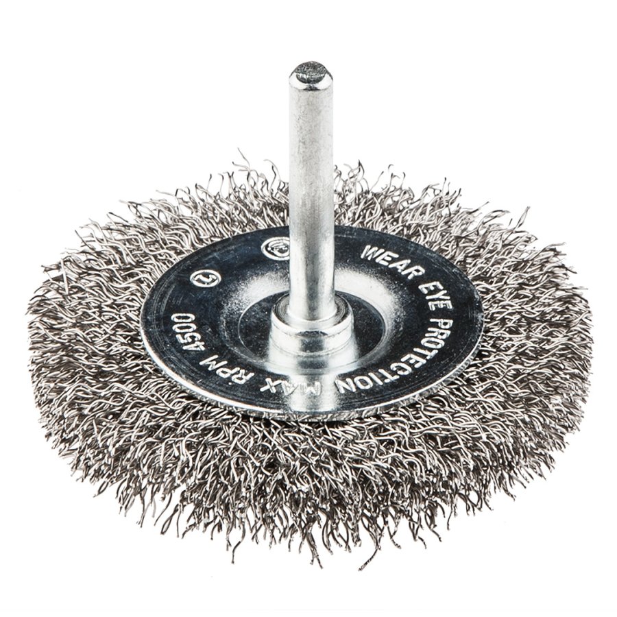 NEO TOOLS 57-601 kartáč drátěný nerezový obvodový  50mm, vlnitý drát, stopka