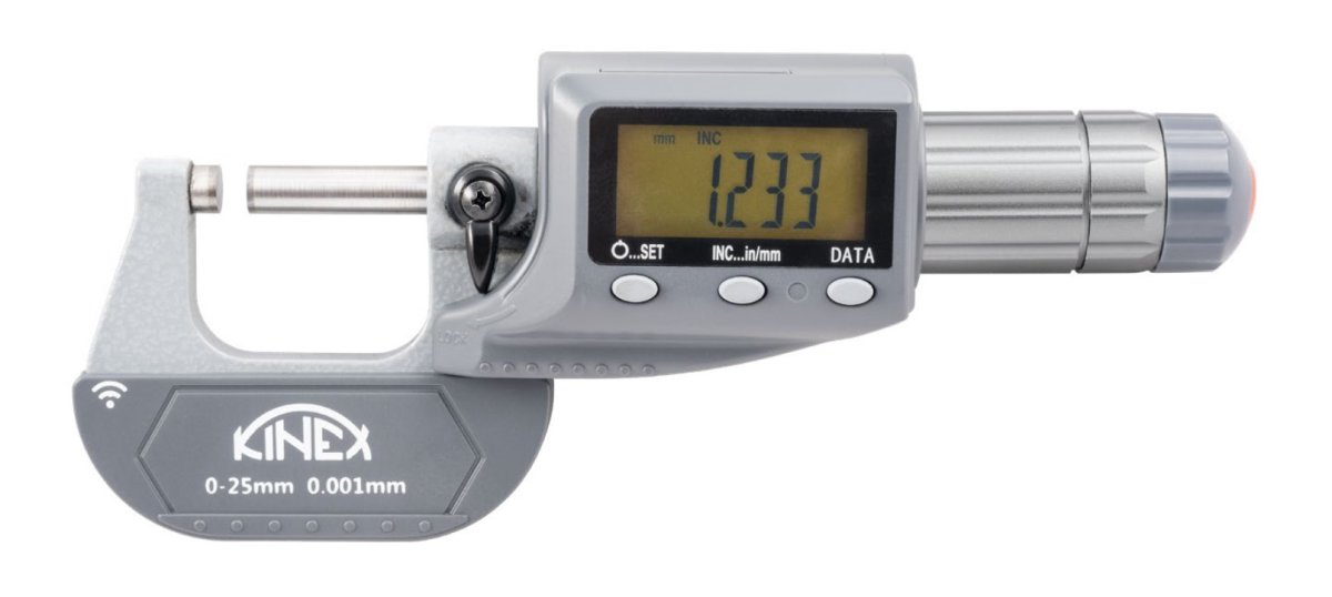 Levně K-MET 7033-95-025 mikrometr třmenový digitální 0-25mm ICONIC Labo Bluetooth 0,001mm IP65