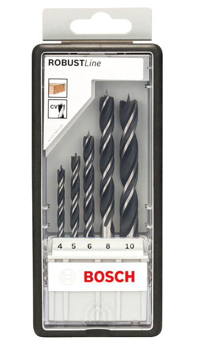 BOSCH 5dílná sada spirálových vrtáků do dřeva RobustLine