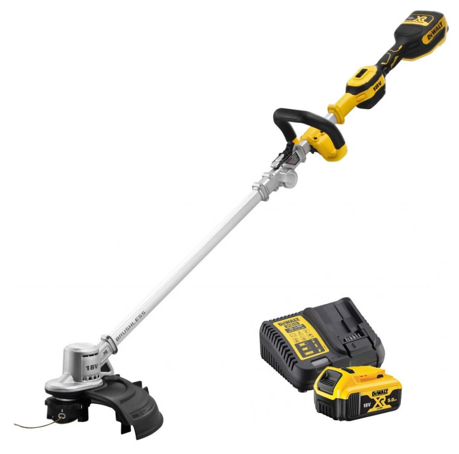 DeWALT DCMST561P1 (1x5Ah) bezuhlíková aku strunová sekačka - sklopná násada