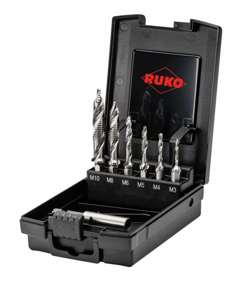 RUKO 270620RO sada kombinovaných strojních závitníků M3-10 ULTIMATECUT HSS FLOWSTEP
