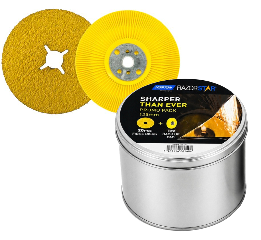 NORTON RazorStar fíbrové kotouče 125x22mm Zr 36 Ceramic F990S set 20 ks+unašeč 08834100180