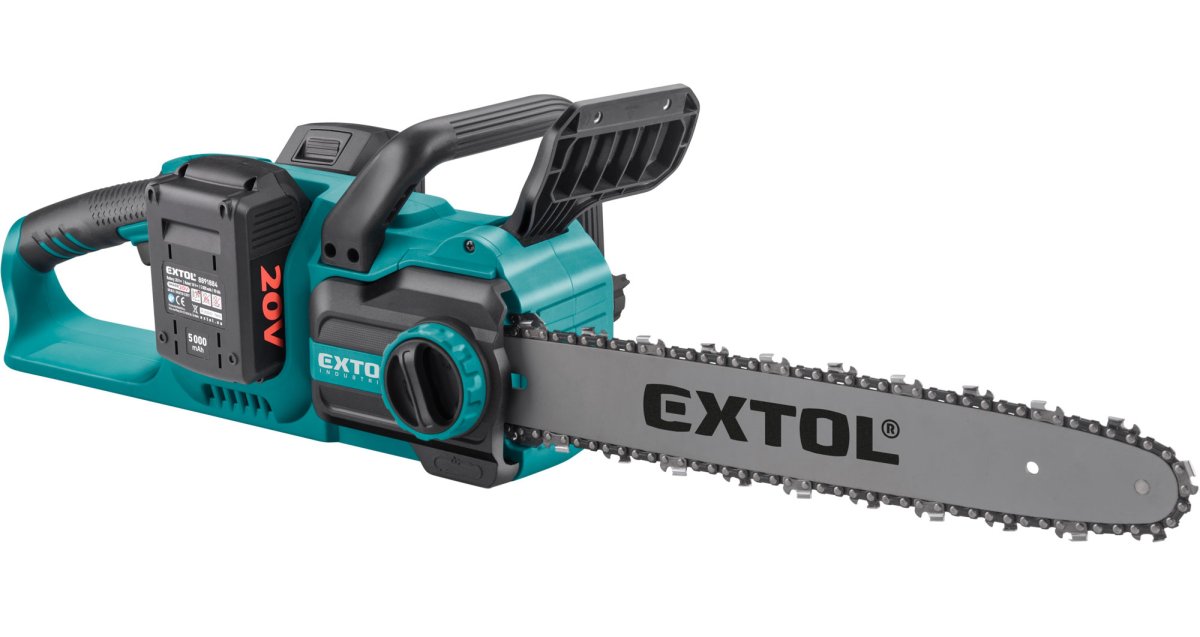 EXTOL INDUSTRIAL 8791920 aku řetězová pila BRUSHLESS 2x 20V LiIon 2x 4Ah SHARE20V 40cm Obrázek