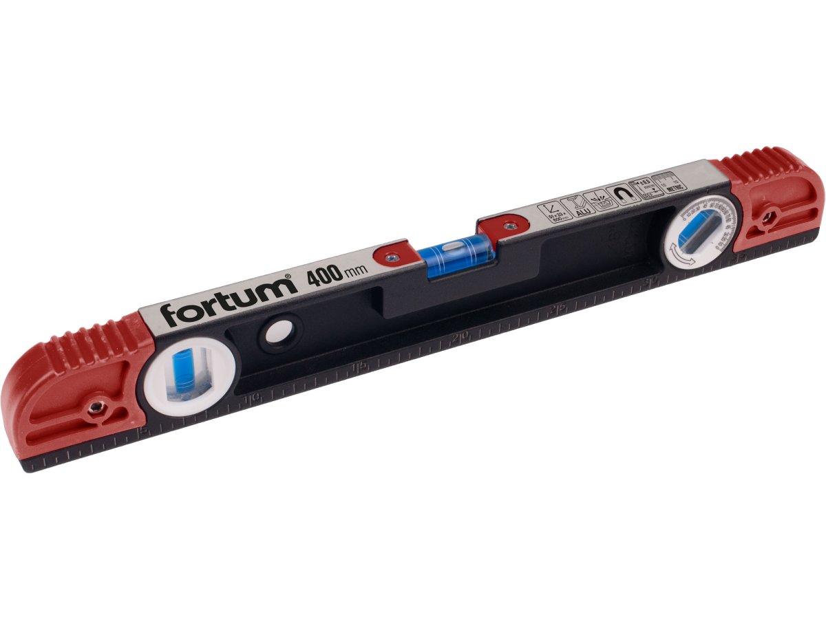 FORTUM 4783544 vodováha  40cm magnetická 2 libely + 1 otočná