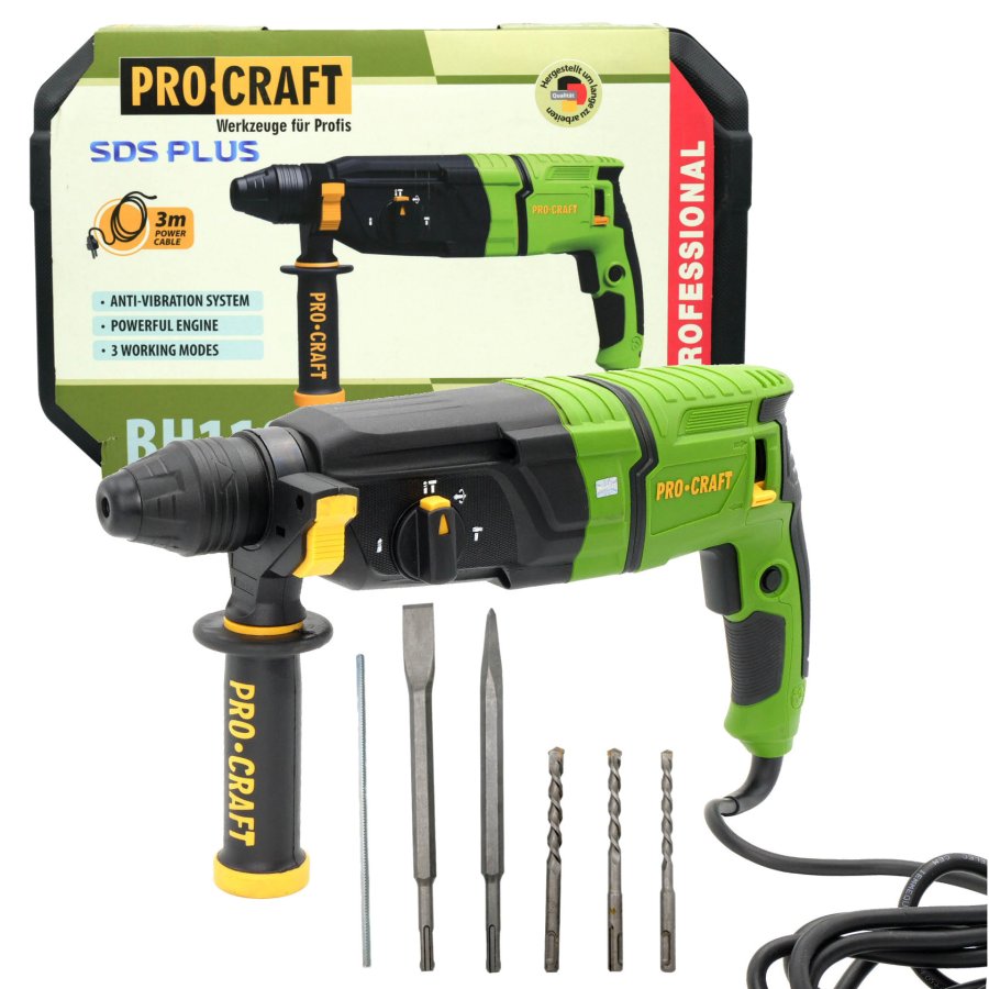 PROCRAFT BH1100 kombinované vrtací a sekací kladivo SDS+ 3,2J