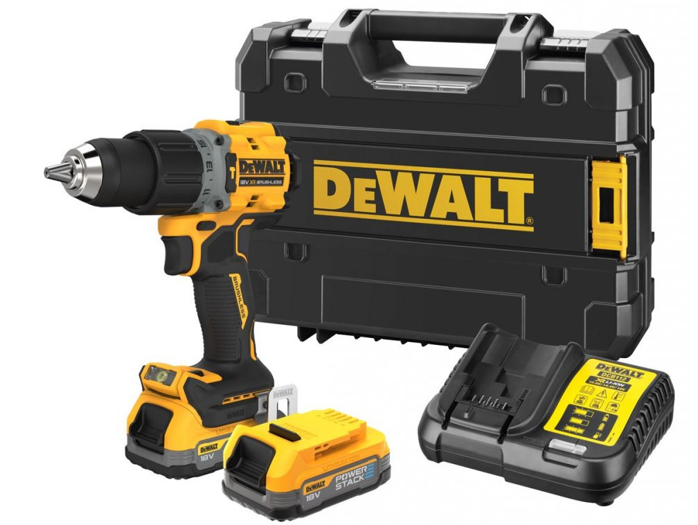 DeWALT DCD805E2T (2x1,7Ah PowerStack) aku příklepová vrtačka - 90 Nm