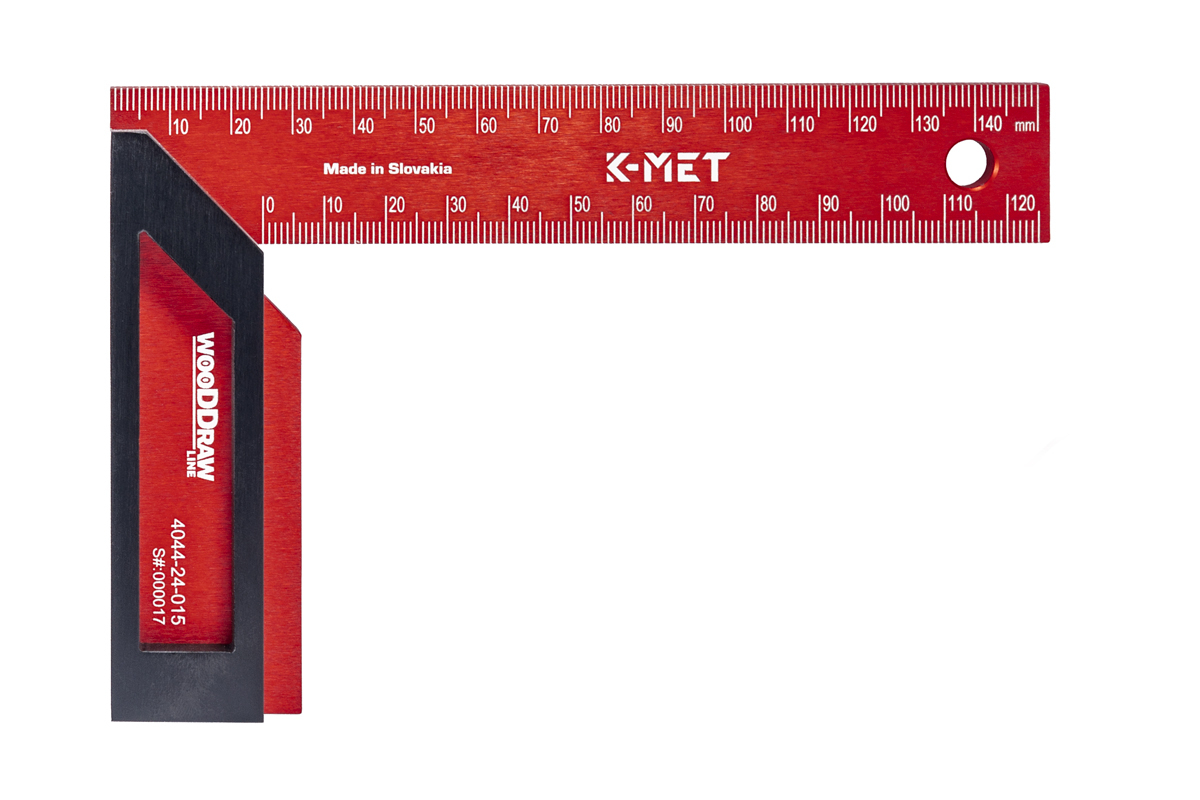 Levně K-MET 4044-24-015 truhlářský úhelník příložný WOODDraw line 150x100 mm