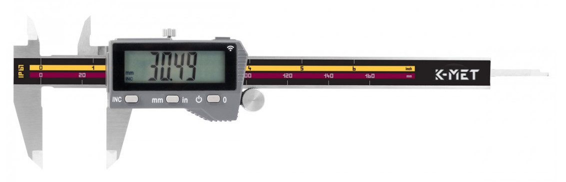K-MET ICONIC Labo 6041-97-200 digitální posuvné měřítko 200mm, Bluetooth, IP67 Obrázek