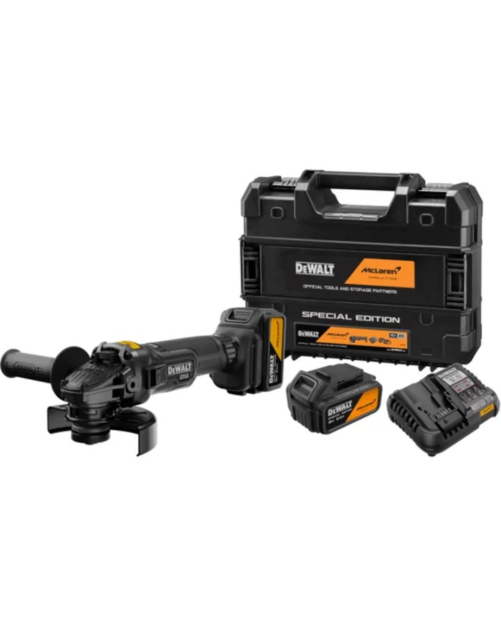DeWALT DCG45MP2T bezuhlíková aku úhlová bruska 18V LiIon 2x 5Ah McLaren F1