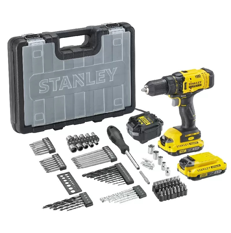 STANLEY FATMAX SFMCD700D2A aku vrtačka 2x2Ah 18V LiIon V20 sada 100ks příslušenství