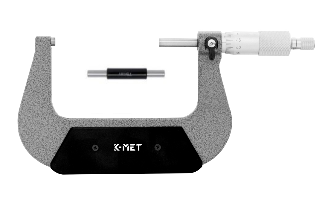 KINEX K-MET 7008 mikrometr třmenový 75-100 mm/0,01mm, ČSN 25 1420, DIN 863