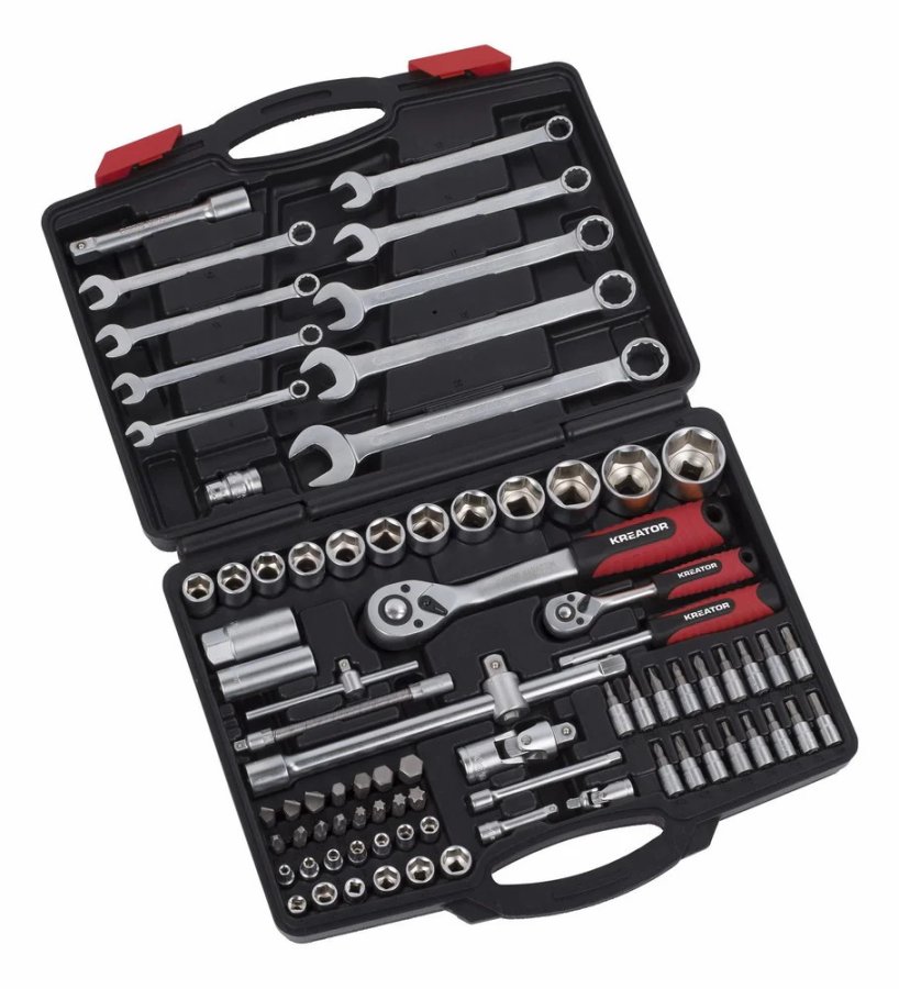 KREATOR KRT500120 gola sada 1/2" a 1/4" a sada klíčů, 80 dílů