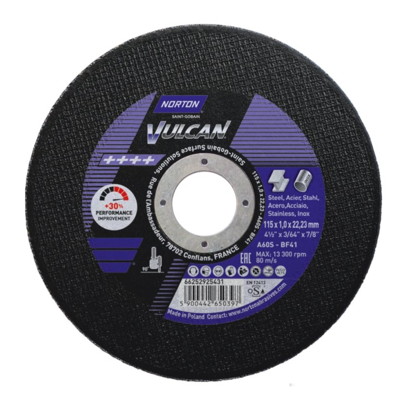 Norton VULCAN 115x1.0mm A60S-BF41 řezný kotouč na nerez a ocel 66252925431