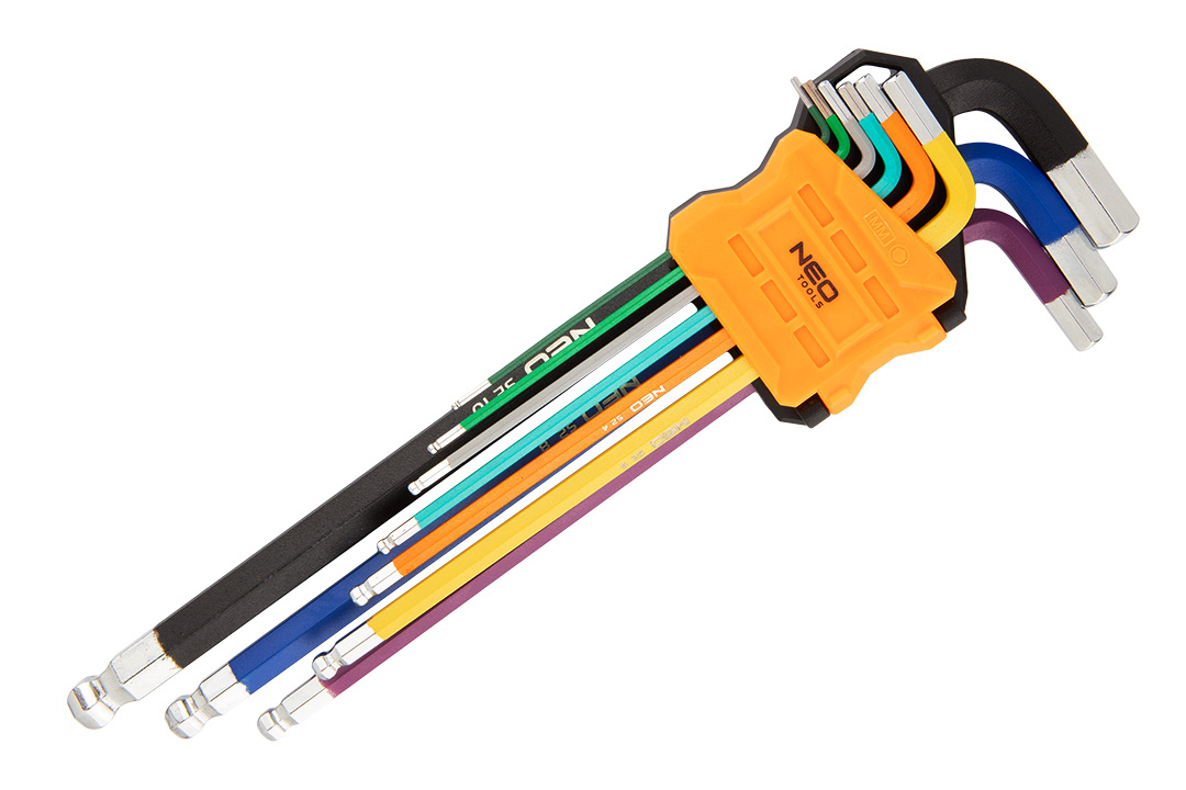 NEO TOOLS sada imbus klíčů 1,5-10 9 dílů barevná 09-512