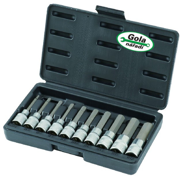 GOLA 126310L sada prodloužených imbusových hlavic 5-19mm