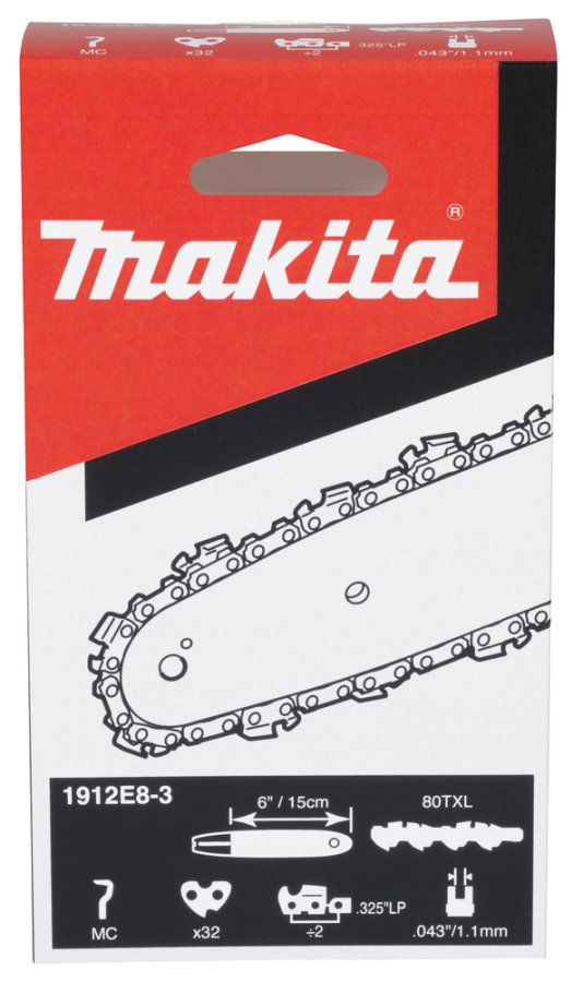 MAKITA 1912E8-3 pilový řetěz 15cm 1.1mm 0.325" 32 čl. 80TXL pro DUC150