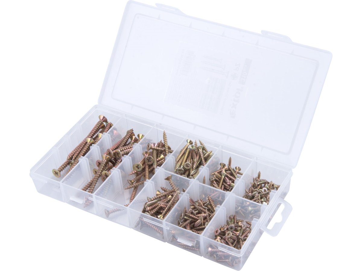 EXTOL CRAFT 1440 sada vrutů do dřeva, 9 rozměrů, 310ks