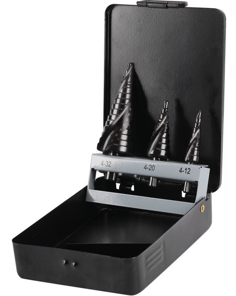 EXTOL CRAFT sada stupňovitých vrtáků 4-12, 4-20, 4-32mm s lamačem třísek 20092