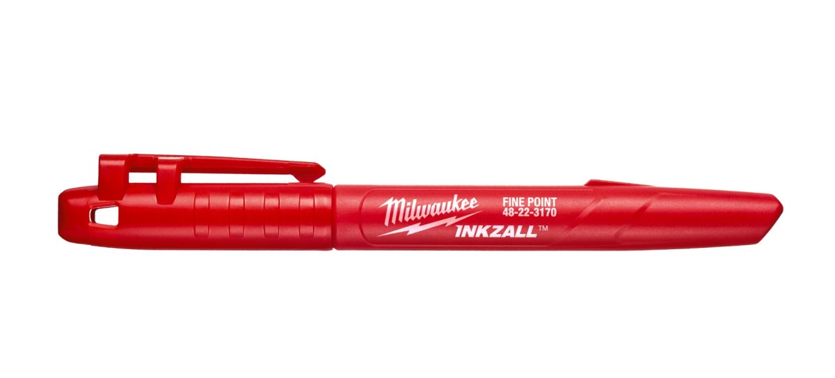 Milwaukee INKZALL 48223170 červený permanentní popisovač na kov, plast, dřevo, beton