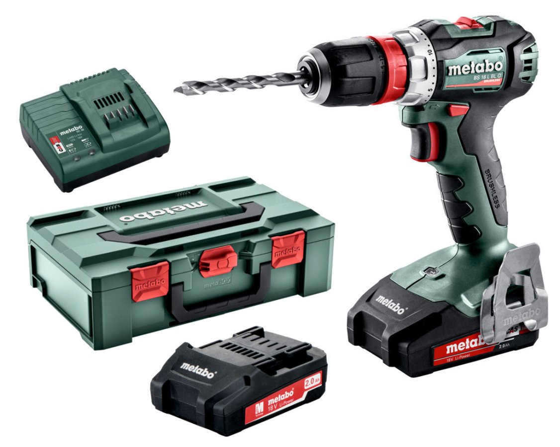 METABO BS 18 L BL Q (2x2Ah) 18V aku vrtačka s vyměnitelným skličidlem Quick
