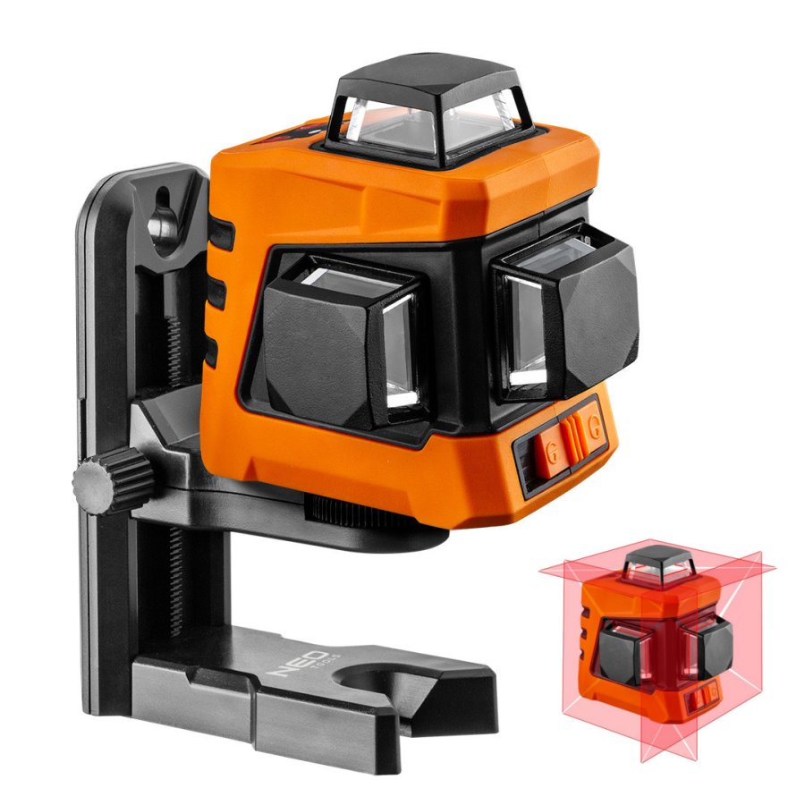 NEO TOOLS 75-103 křížový samonivelační 3D laser 3x 360° 15m s červeným paprskem, LiIon