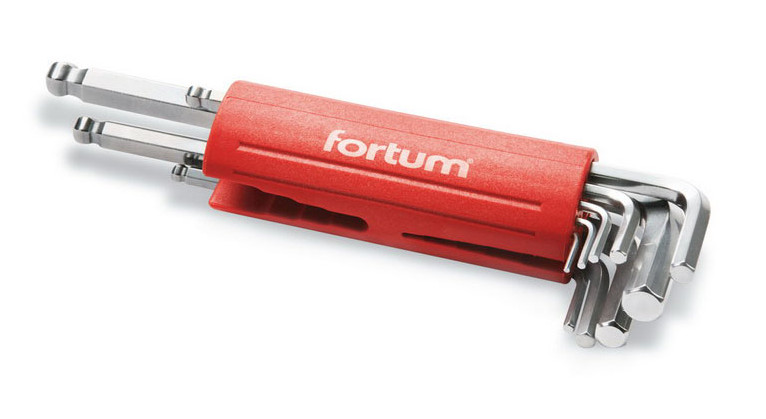 FORTUM 4710100 L-klíče imbus, 9ks, 1,5-2-2,5-3-4-5-6-8-10mm, S2